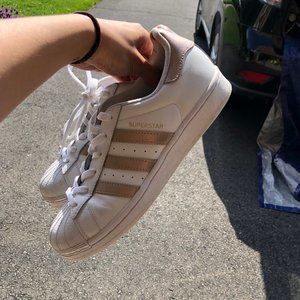 Rose Gold/Gold Adidas Superstar